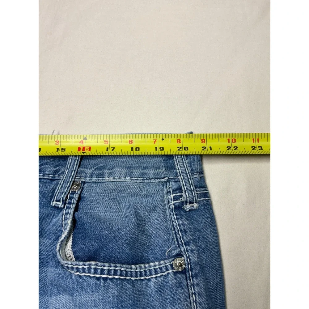 VTG True Religion Rocco Row Mens Distressed Straight Leg Jeans Blue 44x33 USA
